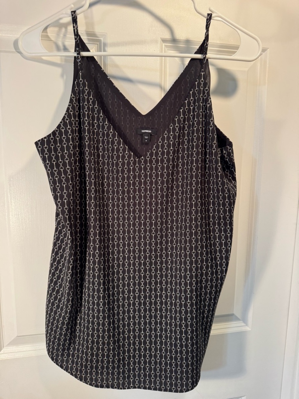 Express Black Cami with White Chain-Link Motif